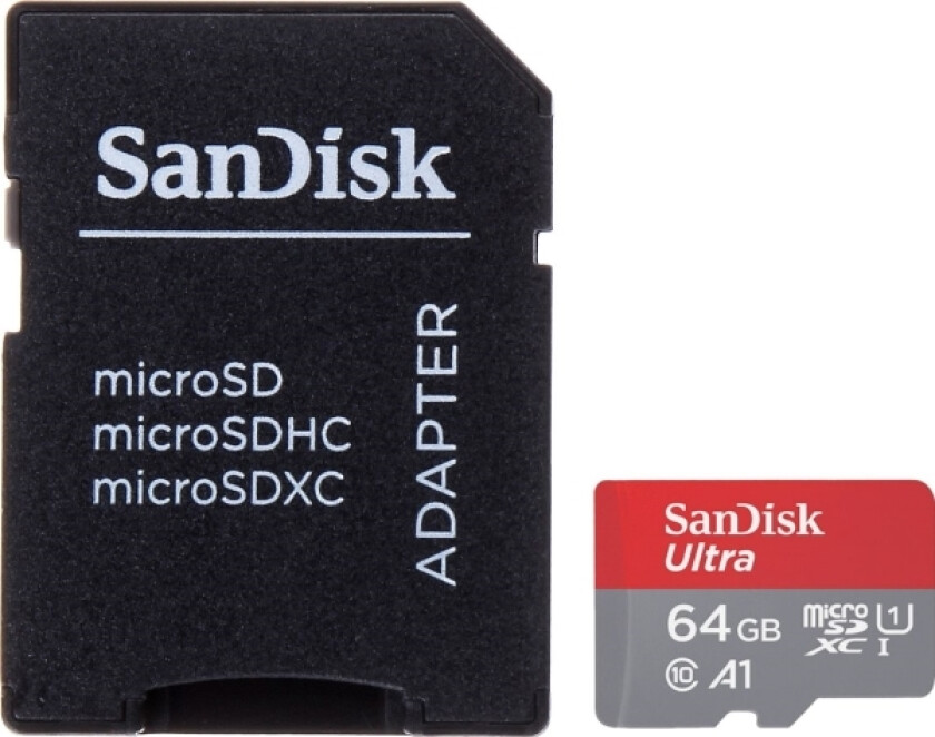 Sandisk Ultra Microsdxc-Kort 64 Gb Klasse 10 Uhs-I/U1 A1 (Sd-Micro-10/64-Sand)