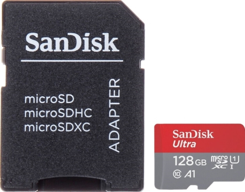 Sandisk Ultra Microsdxc-Kort 128 Gb Klasse 10 Uhs-I/U1 A1 (Sd-Micro-10/128-Sand)