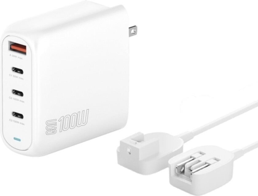 4Smarts Flex Pro 100W 3Xusb-C + 1Xusb-A Travel Edition Wall Charger White