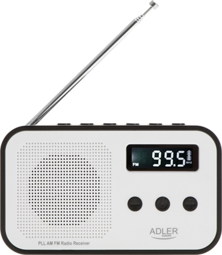 Adler | Digital Radio Pll Am/Fm | Ad 1907 | Alarm Function | Baltas/Juodas