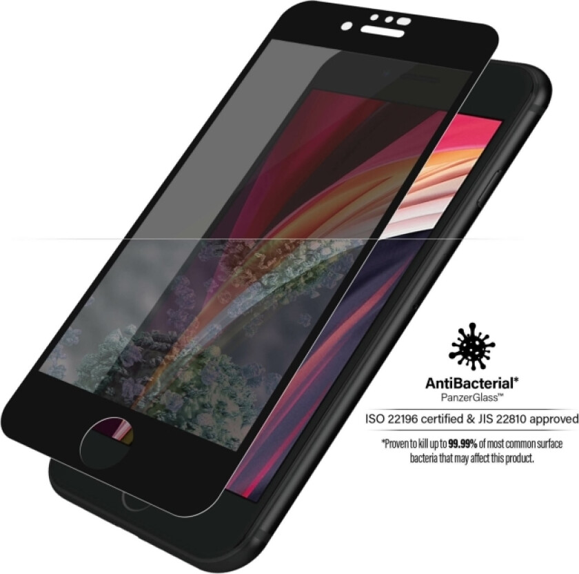 Panzerglass - Skjermbeskyttelse For Mobiltelefon - Kant-Til-Kant - Glass - Med Personvernsfilter - For Apple Iphone 6, 6S, 7, 8