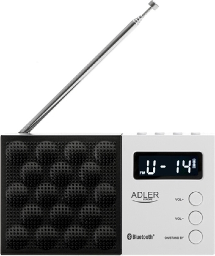 Adler | Digital Radio - Pll Am/Fm | Ad 1908 | Alarm Function | Baltas/Juodas