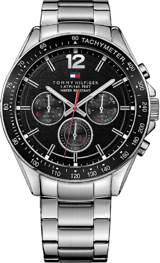 Herreklokke 1791104 Luke Sort/Stål Ø46 mm