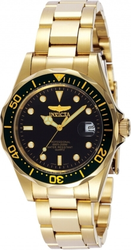 Herreklokke 8936 Pro Diver Sort/Gulltonet stål Ø39 mm
