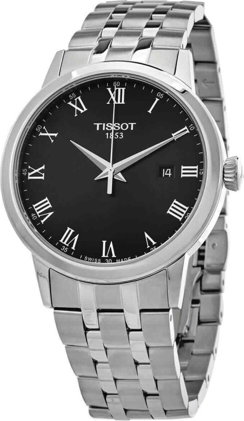 Herreklokke T129.410.11.053.00 T-Classic Sort/Stål Ø42 mm