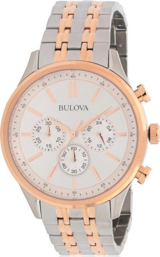 Herreklokke 98A216 Sølvfarget/Rose-gulltonet stål Ø42 mm