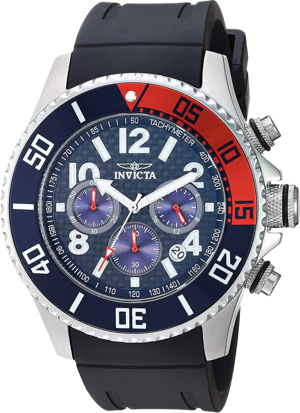 Herreklokke 29711 Pro Diver Sort/Gummi Ø48 mm