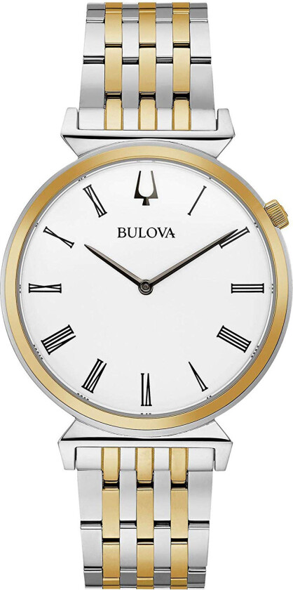 Herreklokke 98A233 Classic Hvit/Gulltonet stål Ø38 mm