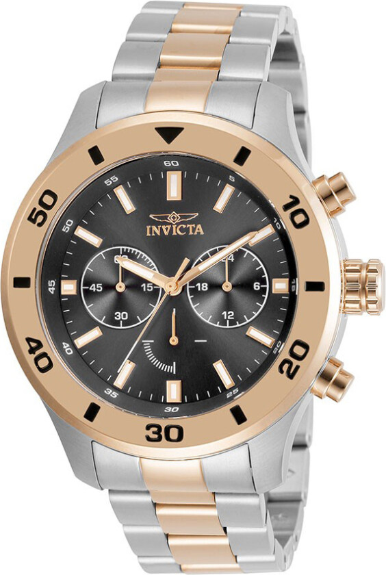 Herreklokke 28890 Specialty Sort/Rose-gulltonet stål Ø48 mm
