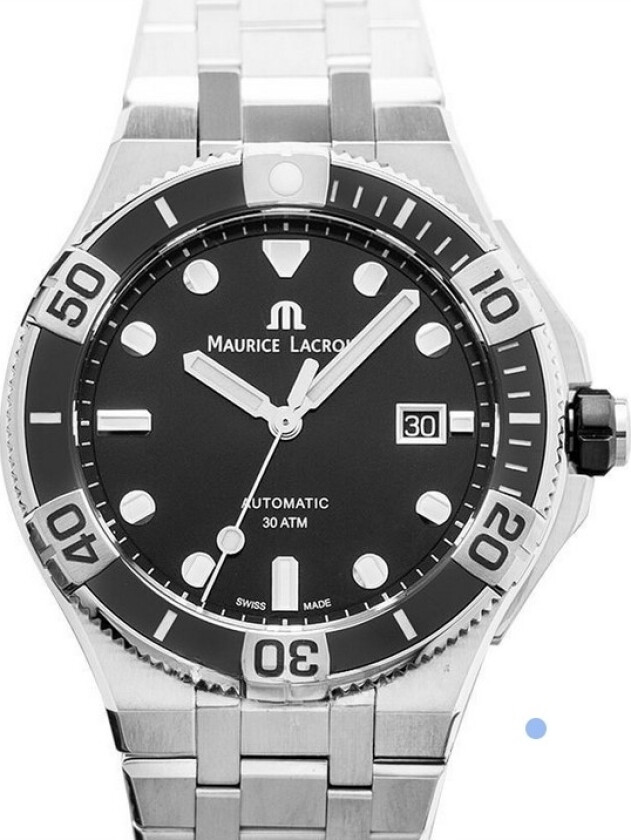 Herreklokke AI6058-SS002-330-2 Aikon Sort/Stål Ø43