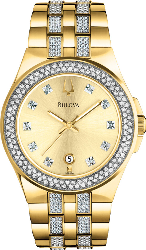 98B174 Crystal Gull/Gulltonet stål Ø42 mm