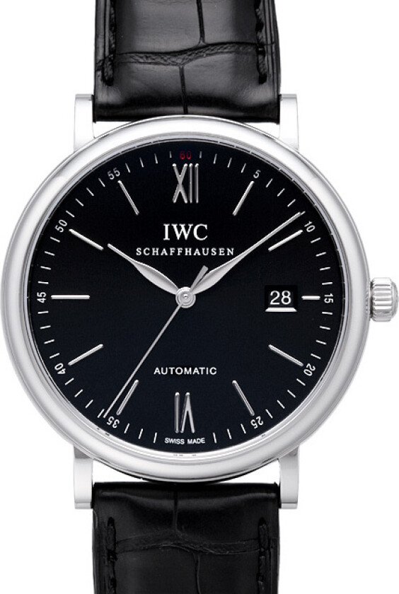 Herreklokke IW356502 Portofino Sort/Lær Ø40 mm