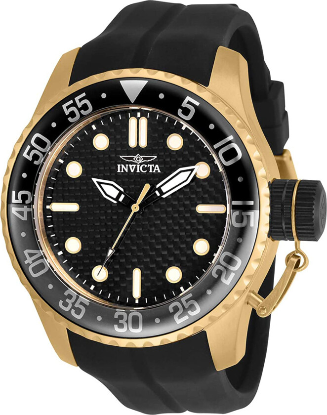 Herreklokke 30726 Pro Diver Sort/Gummi Ø50 mm