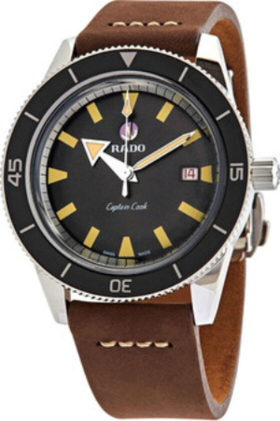 Herreklokke R32505305 Captain Cook Sort/Lær Ø42 mm