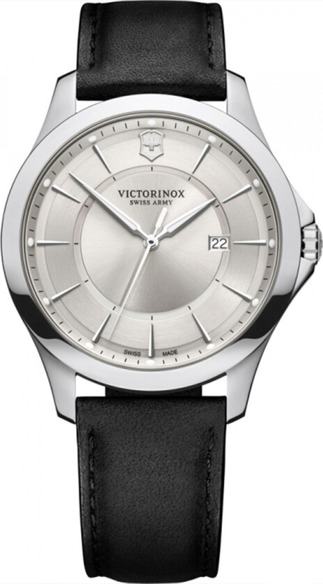 Herreklokke 241905 Alliance Sølvfarget/Lær Ø40 mm