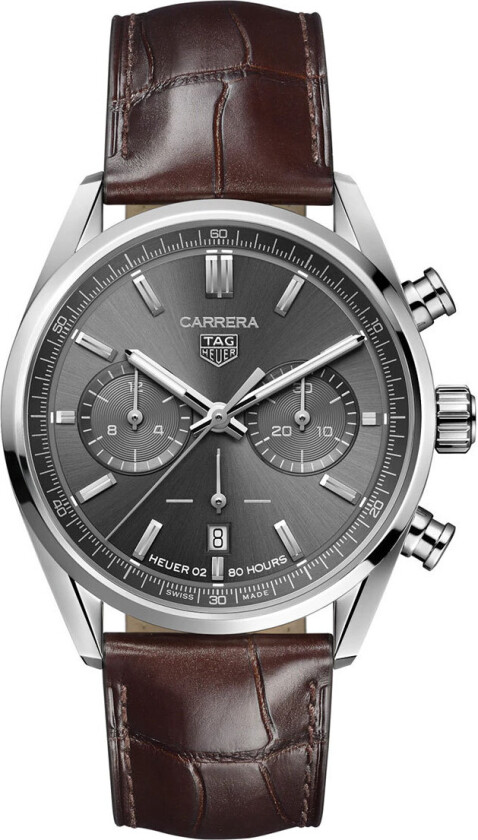 Herreklokke CBN2012.FC6483 Carrera Grå/Lær Ø42 mm