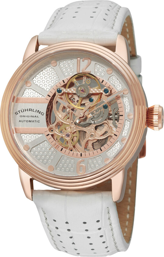 Herreklokke 308A.3345P34 Sølvfarget/Lær Ø44 mm