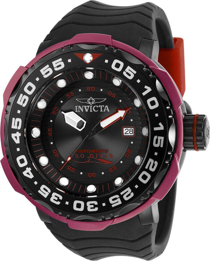 Herreklokke 28787 Pro Diver Sort/Gummi Ø52 mm