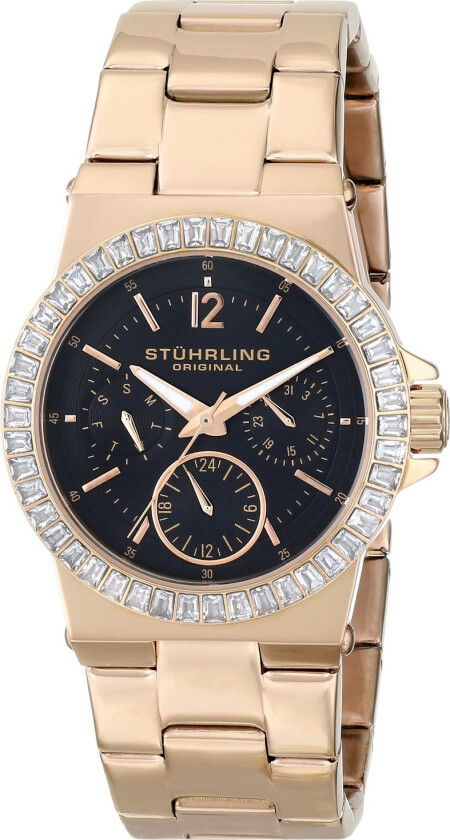 Dameklokke 700.03 Sort/Rose-gulltonet stål Ø35