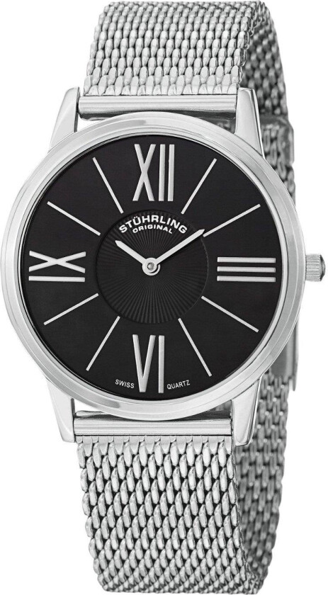 Herreklokke 533M.33111 Sort/Stål Ø38 mm