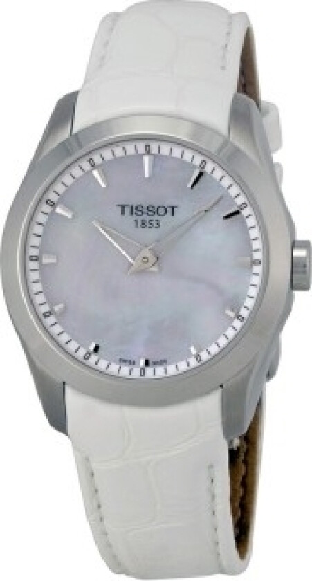Dameklokke T035.246.16.111.00 T-Trend Hvit/Lær Ø33 mm