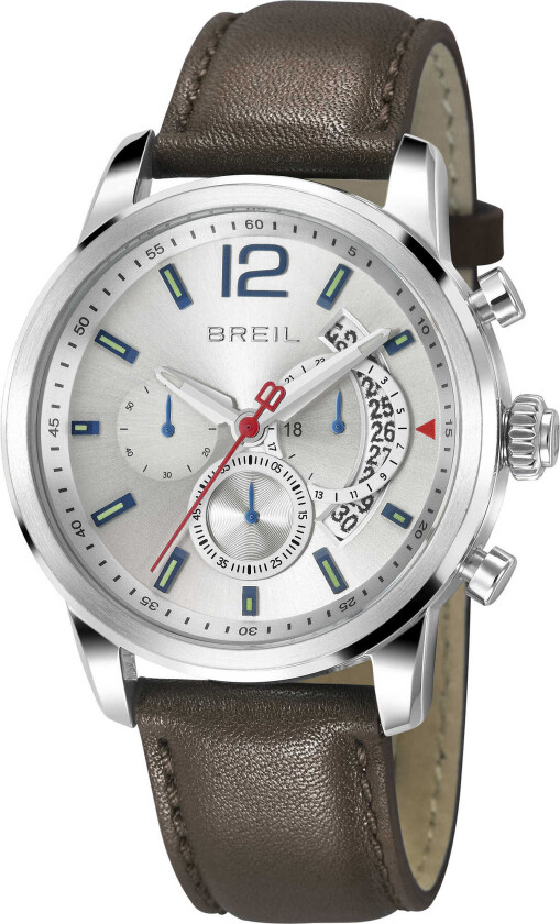 Herreklokke TW1372 Miglia Sølvfarget/Lær Ø44 mm