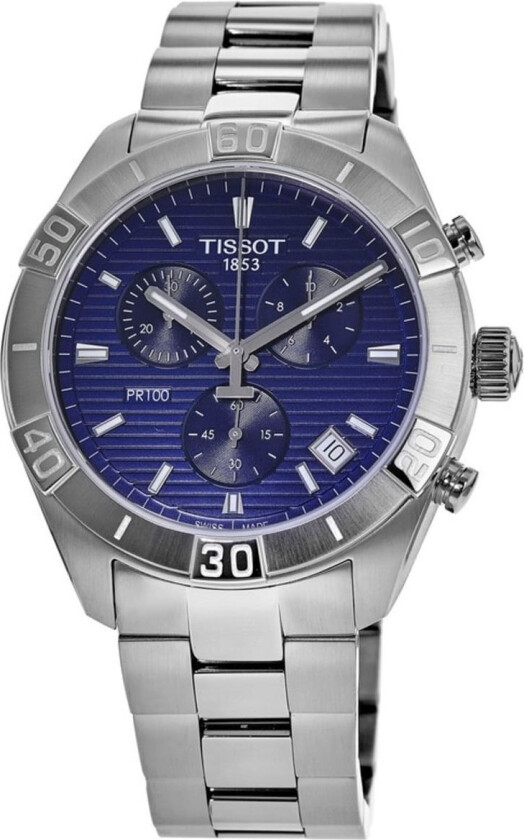 Herreklokke T101.617.11.041.00 Pr 100 Blå/Stål Ø44 mm