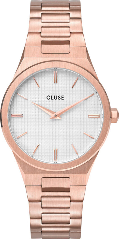 Dameklokke CW0101210001 Hvit/Rose-gulltonet stål Ø33 mm