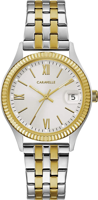 Dameklokke 45M112 Caravelle Sølvfarget/Gulltonet stål Ø32 mm