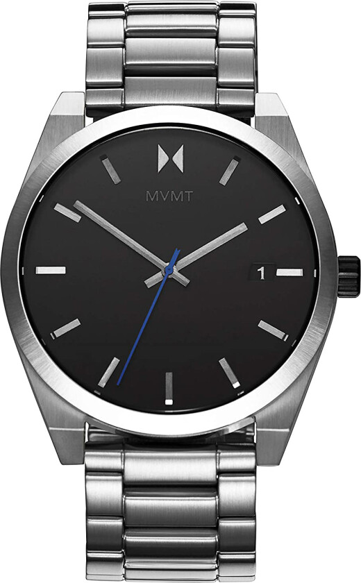 Herreklokke 28000038-D Sort/Stål Ø43 mm