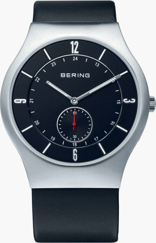 Herreklokke 11940-409 Classic Sort/Lær Ø40 mm