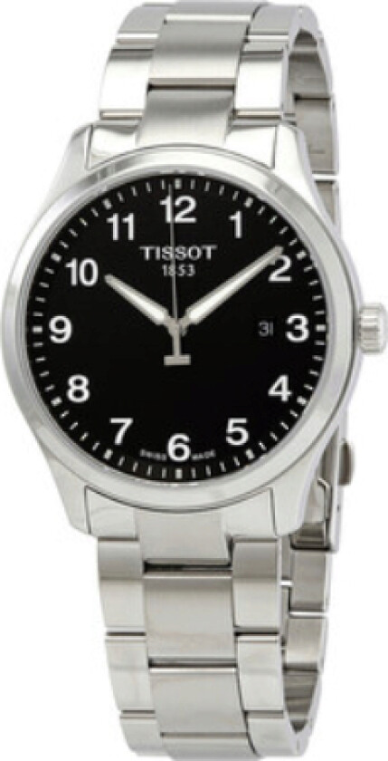 Herreklokke T116.410.11.057.00 Xl Sort/Stål Ø42 mm