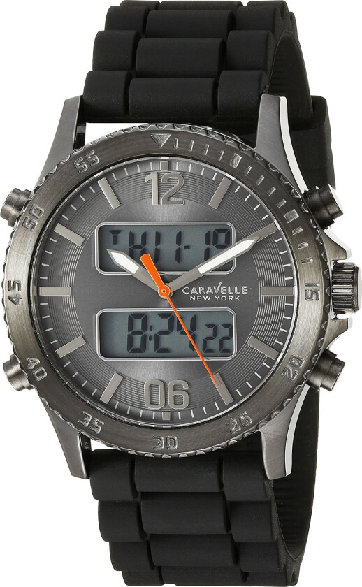 Herreklokke 45B132 Caravelle Grå/Gummi Ø44 mm