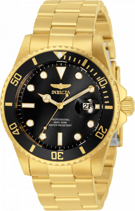 Herreklokke 33271 Pro Diver Sort/Gulltonet stål Ø42 mm
