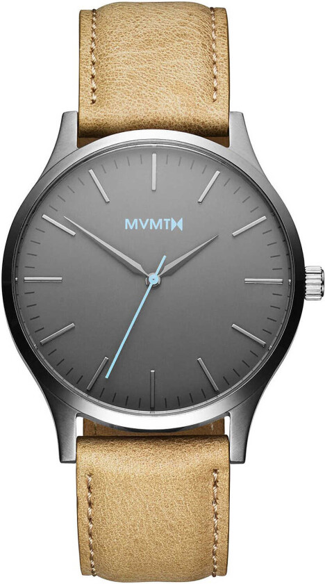 Herreklokke MT01-GML Series Grå/Lær Ø40 mm