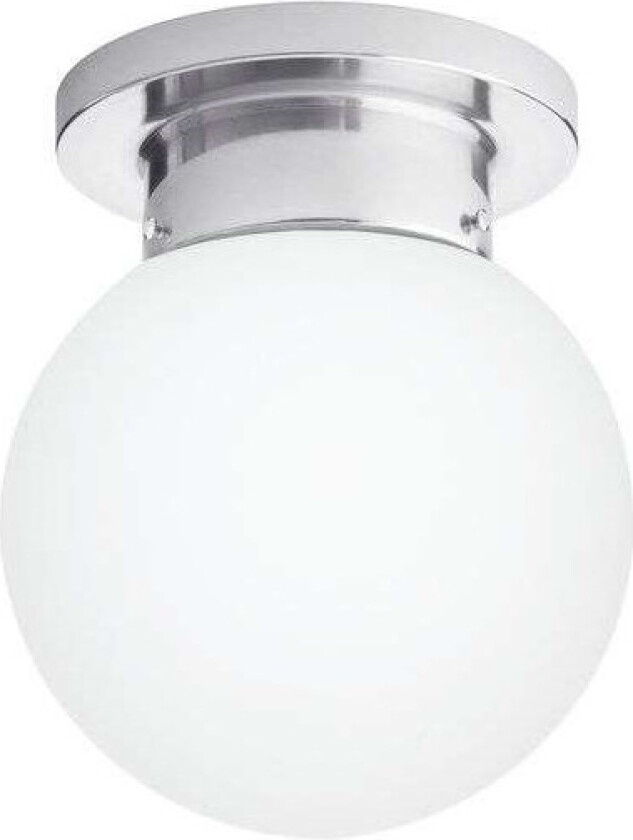 - Glob Taklampe Ø20 Chrome/Matt White