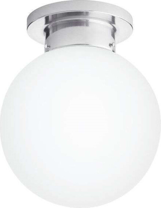 - Glob Taklampe Ø25 Chrome/Matt White