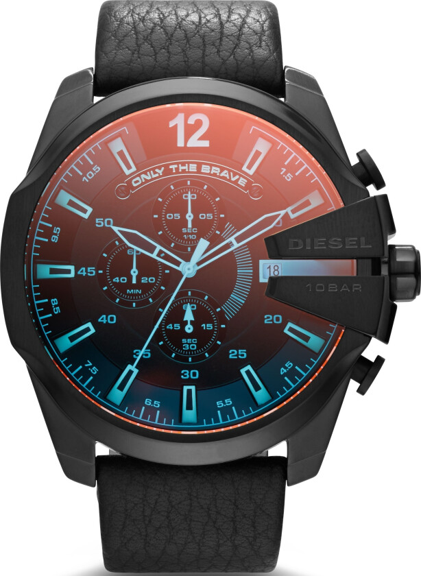 Herreklokke DZ4323 Mega Chief Flerfarget/Lær Ø51 mm