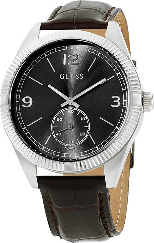 Herreklokke W0873G1 Sort/Lær Ø42 mm