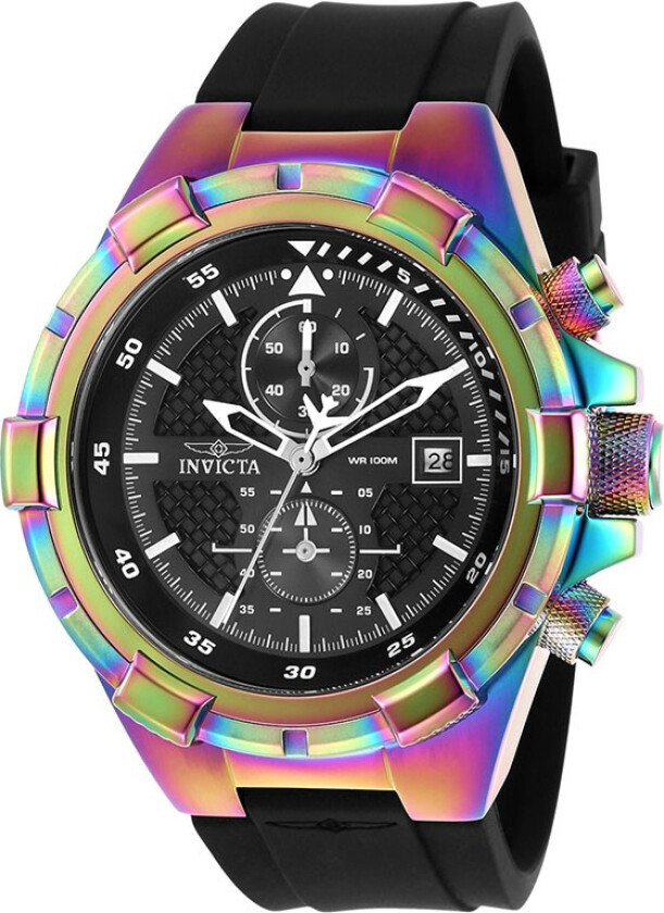 Herreklokke 28104 Aviator Sort/Gummi Ø50 mm