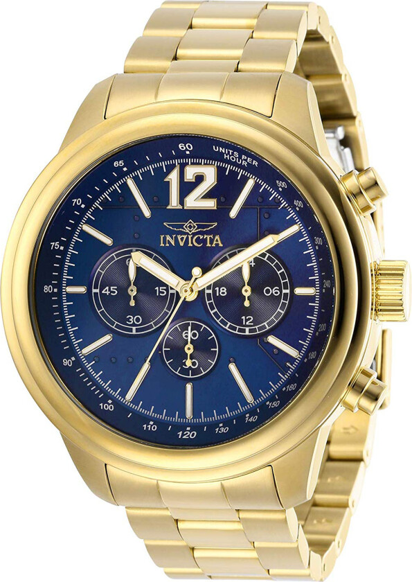 Herreklokke 28896 Aviator Blå/Gulltonet stål Ø49 mm