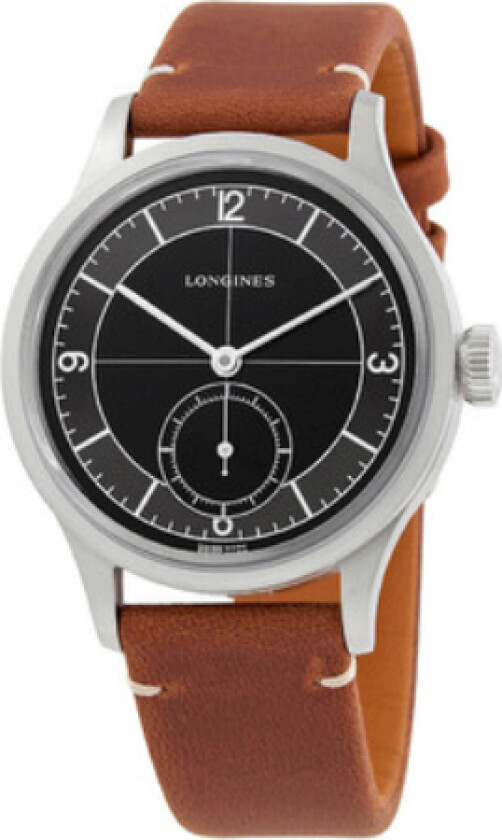 Herreklokke L2.828.4.53.2 Heritage Classic Sort/Lær Ø38.5