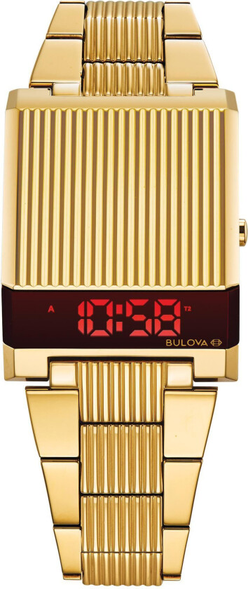 Herreklokke 97C110 LCD/Gulltonet stål