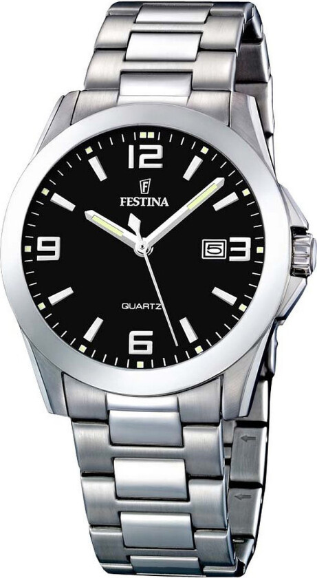 Herreklokke F16376-4 Dress Sort/Stål Ø40 mm