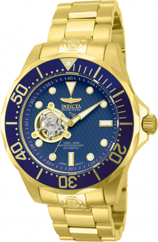 Herreklokke 13711 Pro Diver Blå/Gulltonet stål Ø47 mm