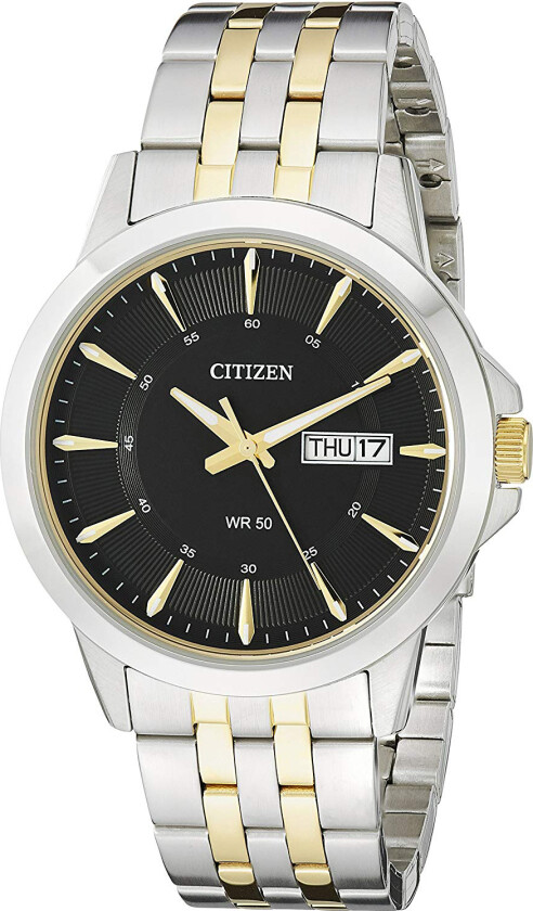 Herreklokke BF2018-52EE Sort/Gulltonet stål Ø41 mm