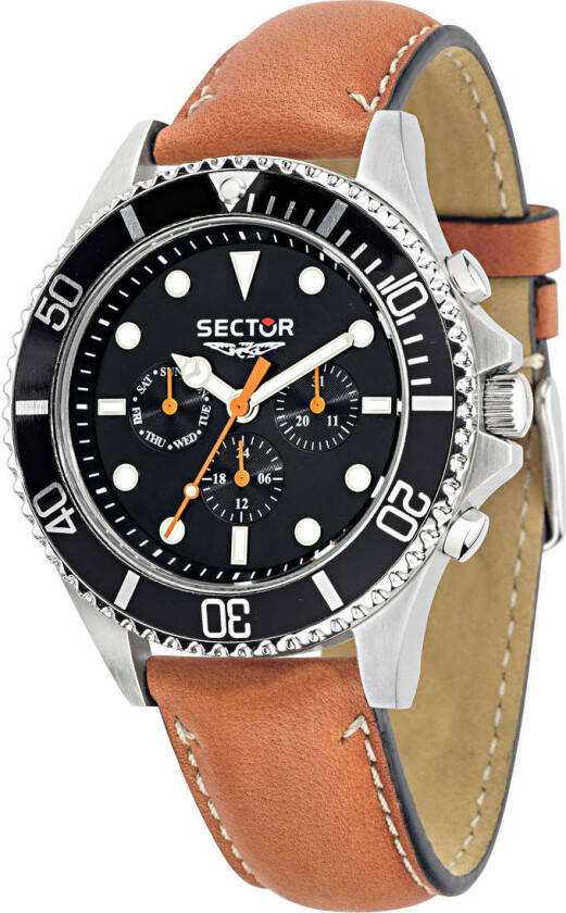 Herreklokke R3251161012 Sort/Lær Ø48 mm