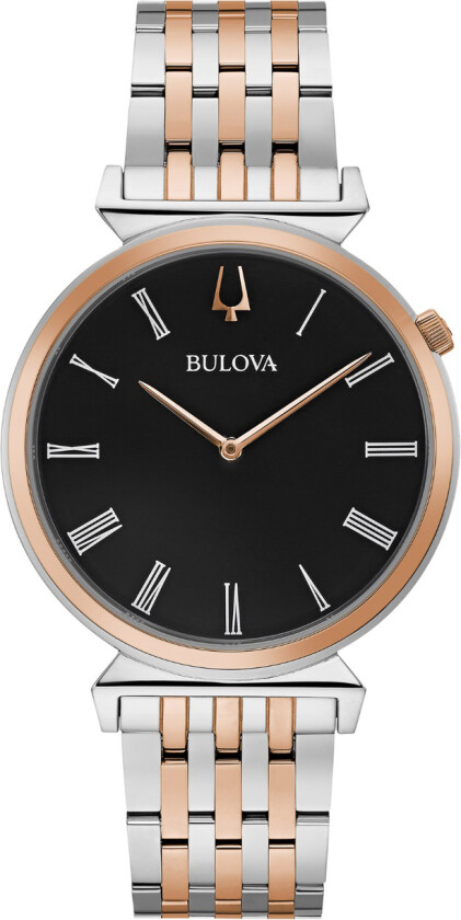 Herreklokke 98A234 Classic Sort/Rose-gulltonet stål Ø38 mm
