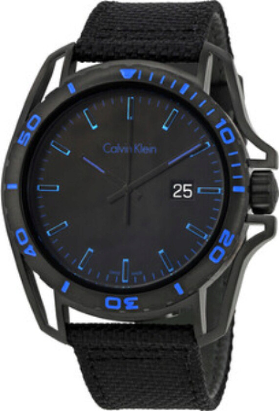 Herreklokke K5Y31YB1 Earth Sort/Lær Ø42 mm