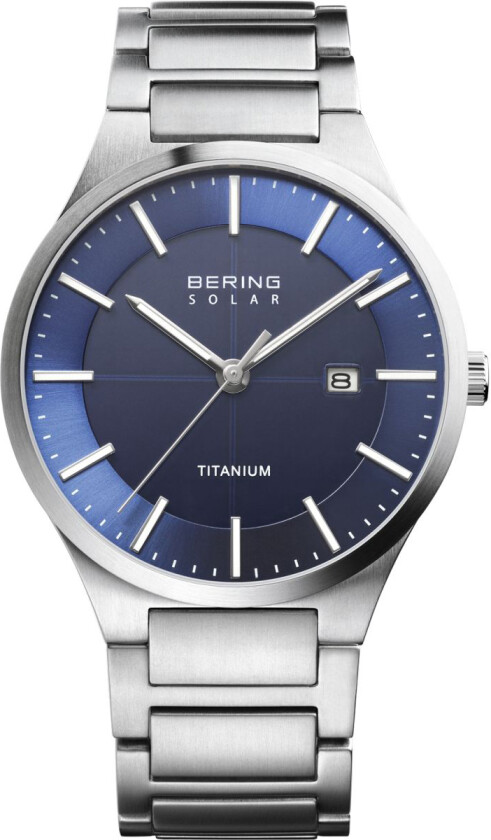 Herreklokke 15239-777 Solar Blå/Titan Ø39 mm